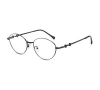 Genérico Gafas de Lectura ovaladas Ligeras y de Metal con protección contra la luz Azul para Mujer Ideales para Leer en la computadora y rostros Cuadrados,Negro,+0.75