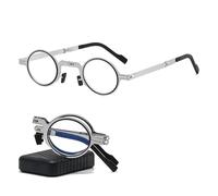 Genérico Gafas De Lectura Plegables Portátiles,Gafas De Presbicia Hombres Mujeres Material De Titanio Ultraligero Vidrio De Lectura HD Lectores Anti-Azules con Carcasa Protectora(1.5X)