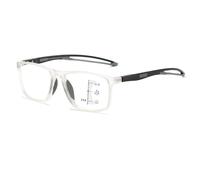 Genérico Gafas de Lectura Progresivas Multienfoque para Hombres y Mujeres, Gafas de Presbicia, Ultraligeras TR Deportivas con Anti Luz Azul Lectores de Computadora(Transparent/Grey,3.0 x)