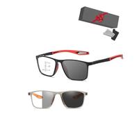 Genérico Gafas De Lectura Progresivas Multienfoque Para Hombres Y Mujeres Gafas De Presbicia Ultraligeras TR90 Deportivas Con Anti Luz Azul Lectores De Computadora Fotocromáticas((Blue) Red,2.0x)