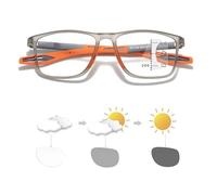Genérico Gafas de Lectura Progresivas Multienfoque para Hombres y Mujeres, Gafas de Presbicia, Ultraligeras TR Deportivas con Anti Luz Azul Lectores de Computadora(Grey/Orange,3.5 x)