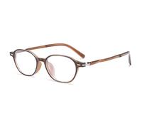 Genérico Gafas de Lectura TR90 con Patillas Flexibles ovaladas ultraligeras antiluz Azul para Ordenador para Rostro pequeño para Mujeres y Hombres,Marrón,+3.00