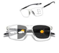 Genérico Gafas De Luz Azul, Material Ligero, Resistente & Flexible, Gafas De Lectura Multifocales Progresivas(Transparente/Gris,1.0x)