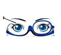 Genérico Gafas de Maquillaje, lectura de maquillaje para mujeres con bisagra de resorte, Lectores De Cosméticos Abatibles Con Lupa 1.0x 1.5x 2.0x 2.5x 3.0x 3.5x 4.0x(Azul oscuro,4.0x)