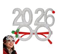 Genérico Gafas De Navidad - Accesorios de Fotomatón 2026 - Gafas Para Fiestas Navideñas | Para Adolescentes Adultos Reunión Familiar Desfile Navideño Año Nuevo Actividades Escolares Celebración