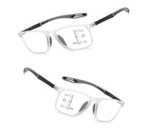 Genérico Gafas De Presbicia Anti Luz Azu Deportivo unisex para Vista de Cerca Deportes Al Aire anteojos de lectura(Transparent/Gray,2.0x)