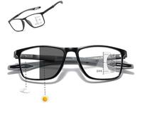 Genérico Gafas de Presbicia Con Zoom Inteligente Progressive, Gafas de Lectura de Luz Anti-azul de Moda para Hombres y Mujeres(Black/Gray,2.0x)
