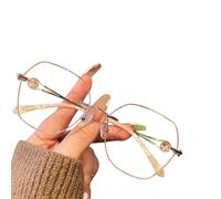 Genérico Gafas De Presbicia Luz Anti-azul de HD para mujeres sin montura, diseño ligero y de moda Gafas para Ordenador，1.0x,1.5x,2.0x,2.5x,3.0x,3.5x,4.0x,1 par，（Oro o plata）(Dorado,3)