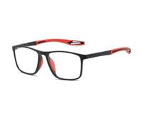 Genérico Gafas de Presbicia Multifocales Hombre y Mujer, Lentes Progresivas TR90 Ligeras Antideslizantes, Gafas Anti Luz Azul para Leer, Ver la TV y Pantallas Digitales(Black/Red,+2.0)