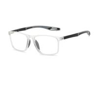 Genérico Gafas de Presbicia Multifocales Hombre y Mujer, Lentes Progresivas TR90 Ligeras Antideslizantes, Gafas Anti Luz Azul para Leer, Ver la TV y Pantallas Digitales(Clear/Gray,+2.5)