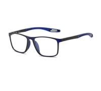 Genérico Gafas de Presbicia Multifocales Hombre y Mujer, Lentes Progresivas TR90 Ligeras Antideslizantes, Gafas Anti Luz Azul para Leer, Ver la TV y Pantallas Digitales(Black/Blue,+1.0)