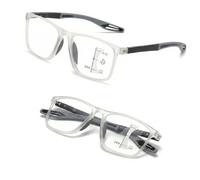 Genérico Gafas de Presbicia Multifocales Progresivas, Lentes Fotocromáticas Deportivas con Filtro Luz Azul, Montura de TR90 Flexible, Gafas de Lectura con Bisagras de Muelle