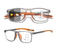 Genérico Gafas De Presbicia Progresivas Fotocromáticas inteligentes deportivas, gafas de lectura de luz anti-azul de moda, Ultraligera Cómodas Para Leer Autograduables Progresivos(Naranja,1.5x)