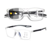 Genérico Gafas De Presbicia Progresivas Fotocromáticas inteligentes deportivas, gafas de lectura de luz anti-azul de moda, Ultraligera Cómodas Para Leer Autograduables Progresivos(Claro,1.0x)