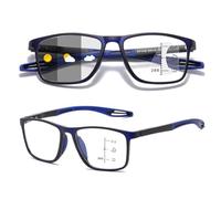 Genérico Gafas De Presbicia Progresivas Fotocromáticas inteligentes deportivas, gafas de lectura de luz anti-azul de moda, Ultraligera Cómodas Para Leer Autograduables Progresivos(Azul,1.0x)
