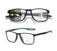 Genérico Gafas De Presbicia Progresivas Fotocromáticas inteligentes deportivas, gafas de lectura de luz anti-azul de moda, Ultraligera Cómodas Para Leer Autograduables Progresivos(Negro,2.0x)