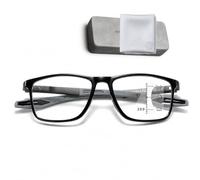 Genérico Gafas de Presbicia Progresivas Fotocromáticas, Multifocales para Cerca Media y Lejos, Anti Luz Azul, Protección UV, TR90 Ligera con Bisagra de Muelle(Black/Gray,3.5x)