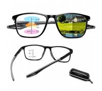 Genérico Gafas de Progresivas Fotocromáticos Progresivos Multifocales para Hombre y Mujer, Gafas para Leer con Filtro de Luz Azul & UV, Montura TR90 Ligera con Bisagras de Resorte(Black/grey,+1.00)