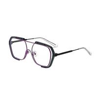 Genérico Gafas de sol con montura cuadrada estilo influencer, un diseño versátil que combina con todo(Purple)