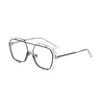 Genérico Gafas de sol con montura cuadrada estilo influencer, un diseño versátil que combina con todo(Green)