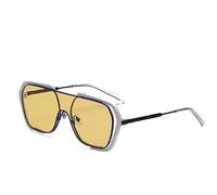 Genérico Gafas de sol con montura cuadrada estilo influencer, un diseño versátil que combina con todo(Yellow)