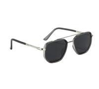 Generico Gafas de sol cuadradas, modelos retro con antideslumbrantes - Modelos cuadrados con doble puente, para ciclismo, golf, conducción, y uso diario, para mujeres, hombres y toda la familia, Gris