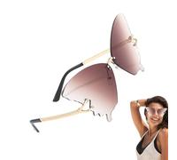 Genérico Gafas de Sol Mariposa | Gafas Grandes de Tamaño Exagerado,Protección UV Anti-Reflejos Sin Montura para Mujer Exteriores Conducción Vacaciones Verano