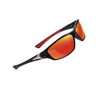 Generico Gafas de sol para deporte, gafas para calor de verano, protección de los ojos con polarizadas | para correr a la playa, regalo para él y ella, Mercurio Rojo Polarizado, Fare riferimento alla