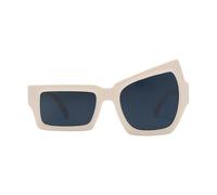 Generico Gafas de sol para mujer - Gafas de estilo irregular - Protección UV Tendencias Exteriores Mujeres Actividad Verano, Pieza Gris Con Marco Beige, riferimento alla descrizione
