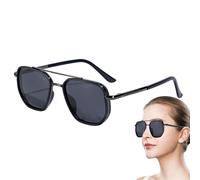 Genérico Gafas de Sol Polarizadas Cuadradas - Lentes Retro con Protección Antirreflejo - Gafas de Sol Cuadradas con Doble Puente,Para Conducir Pescar Ciclismo Golf Unisex Para Mujeres y Hombres