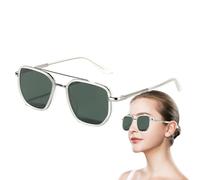 Genérico Gafas de Sol Polarizadas - Estilo Retro para el Uso Diario - Gafas de Sol Cuadradas con Doble Puente - Para Conducir Pescar Ciclismo Golf Unisex Para Mujeres y Hombres
