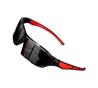 Generico Gafas de sol polarizadas hombres para protección UV masculina,Cómodos de deportes al aire libre conducir el cic, Negro y rojo., riferimento alla descrizione