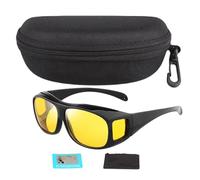 Generico Gafas de visión nocturna, 15,5 x 14,5 cm, polarizadas para visión nocturna y gafas | Anti Glare Side Viision Polarized Yellow Tinted Sunglasses For Men & Women