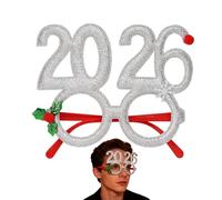 Genérico Gafas Divertidas de Navidad | 2026 Accesorios De Gafas, Decorativas de Accesorios,Para Adolescentes Adultos Reunión Familiar Desfile Navideño Año Nuevo Actividades Escolares Celebración