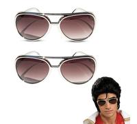 Genérico Gafas Elvis Presley Rockero Adulto Estilo Retro Vintage,Gafas Rapero, Accesorio Rockero, Gafas Disco, Accesorio Disfraz Años 80 70 50
