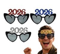Genérico Gafas para el Año Nuevo 2026-2026 Anteojos Divertidos en Forma de Corazón | Gafas Para La Fiesta De Fin De Año,Para Adultos, Adolescentes, Fiestas, Máscaras, Carnavales, Favores