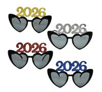 Genérico Gafas Para El Año Nuevo 2026,Accesorios De Disfraces En Forma De Corazón,Lentes de Año Nuevo | Para Adultos, Adolescentes, Fiestas, Máscaras, Carnavales, Favores