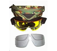Genérico Gafas Tácticas X800 Combat Zone, 3 Lentes Intercambiables con Funda Camuflaje, Protección Deportiva para airsoft y paintball homologadas con marcado CE