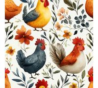 Genérico Gallo Flores Papel Pintado Autoadhesivo Acuarela Arte 44x200 cm Papel de Pared Removible Impermeable Estilo Vinilo PVC Pegatina es Estante del cajón de la cubierta del rodillo