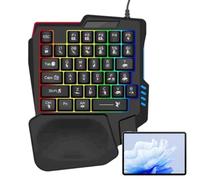 Generico Game Keypad, Mechanical Keyboard, Ergonomic Portable Compact Customizable Single Handed Compatibility Programmable Mechanical Keys for Gamers, 22.5x17.7x3cm, White, Black