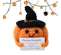 Generico Ganchillo positivo,Muñeca decorativa para el hogar de ganchillo | Decoración manual trenzada para mesita de noche estantería, adorno motivacional en forma de calabaza y abeja
