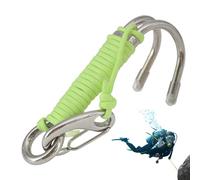 Genérico Gancho de Arrecife Doble, Gancho de Buceo Doble | Ganchos de Arrecife de Acero Inoxidable con Doble Gancho,Equipo de Seguridad, diseño de Junta tórica, Cuerda de Seguridad confiable para