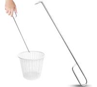 Generico Gancho para skimmer de piscina, herramienta cesta filtro piscina, gancho skimmer con mango largo, se puede utilizar para fuente, exterior, jardín, patio, cubierta, playa, patio, estanque y