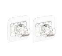 Genérico Ganchos Adhesivos para Barra de Cortina sin Taladrar, Clips Abs Transparentes para Colgar Cortinas, Instalación Fácil Perforaciones, Pack de 2 Unidades