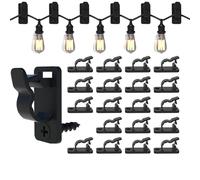 Generico Ganchos colgadores para cuerda | 20 piezas instalación rápida, clip para fijar a LED, para patios, jardines, caminos, balcones, paisajes, terrazas, patios y