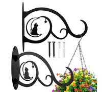 Genérico Ganchos de Exterior para Plantas - 2 Piezas Hierro Antióxido Gran Resistencia Estilo Vintage | Soporte Farol Valla y Plantas Porche - para Cestas Flores Faroles Campanas Viento Patio