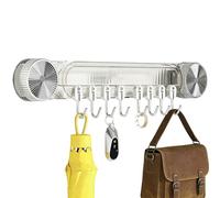 Genérico Ganchos de Resistentes | Carril Ajustable sin Taladro 8 Colgadores | Gancho de Toalla con Montado en la Pared,Para Casa Apartamento Baño Esponja Tabla de Cortar Abrigo