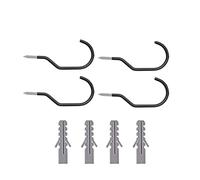 Genérico Ganchos para Bicicleta Negros de Metal con Pernos, 4 Juegos para Colgar en Pared o Techo de Garaje, Ahorro de Espacio y Compatibles con Todos los Tipos de Bicicletas