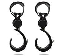 Generico Ganchos para cochecito de bebé de 360 grados - 2 clips giratorios para bolso, ganchos universales, robusto de clip antideslizante | Porta pañales de manos libres para la compra y el cuidado
