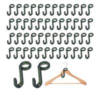 Generico Ganchos para colgar ropa, 50 unidades apilables y antiarañazos - Ganchos de conexión para perchas de armario | para mudanzas frecuentes estudiantes universitarios dormitorio de y lavandería